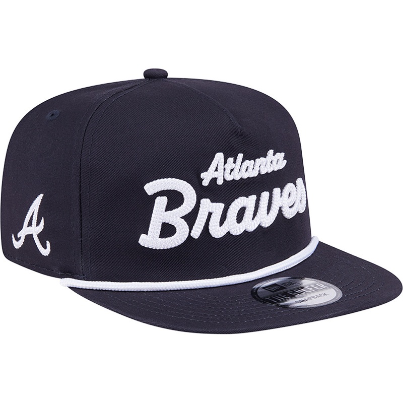 MLB Atlanta Braves New Era Team Text Golfer Snapback Hat – Navy