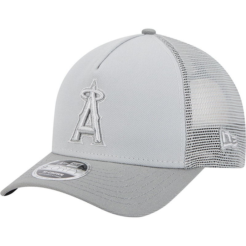 MLB Los Angeles Angels New Era Gray Tonal 9FORTY M-Crown Snapback Trucker Hat – Gray