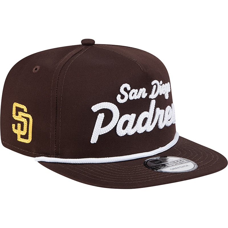 MLB San Diego Padres New Era Team Text Golfer Snapback Hat – Brown