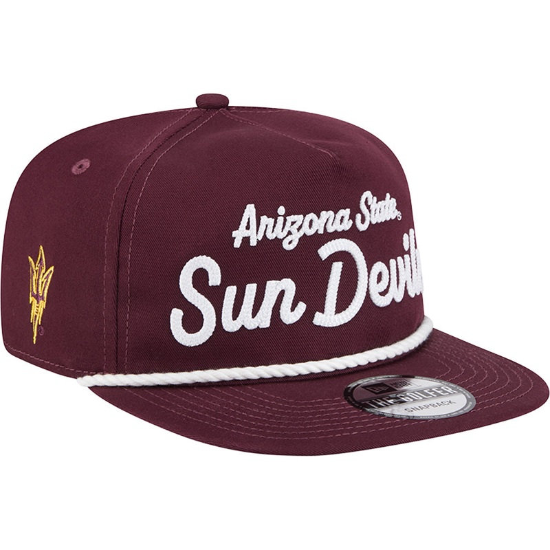 NCAA Arizona State Sun Devils New Era Team Text Golfer Snapback Hat – Maroon