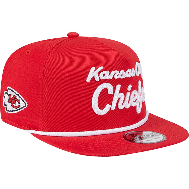NFL Kansas City Chiefs New Era Team Text Golfer Snapback Hat – Red