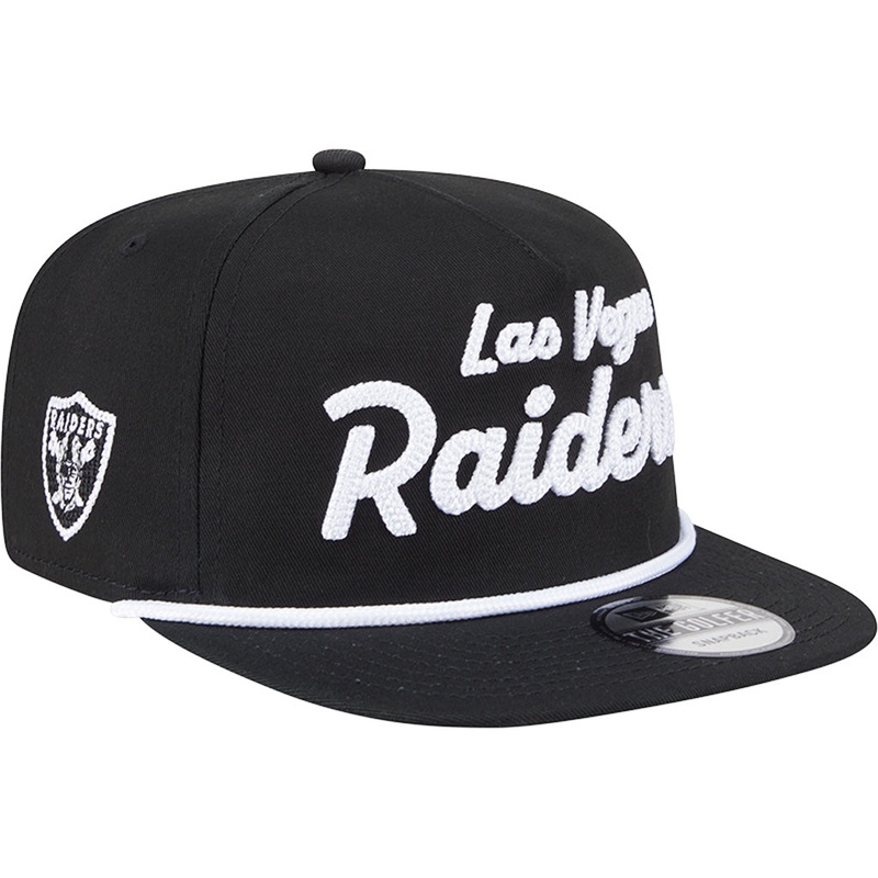 NFL Las Vegas Raiders New Era Team Text Golfer Snapback Hat – Black