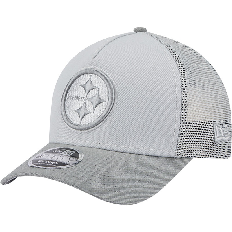 NFL Pittsburgh Steelers New Era Gray Tonal 9FORTY M-Crown Snapback Trucker Hat – Gray