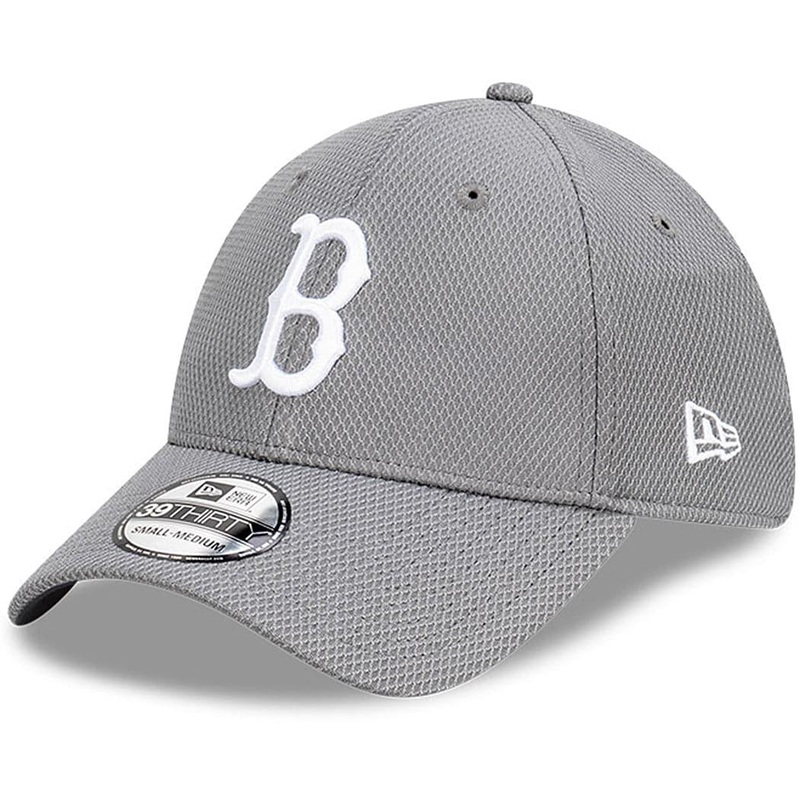 Boston Red Sox New Era MLB Team Storm Diamond Era 39THIRTY Flex Fiit Curve Hat – Grey