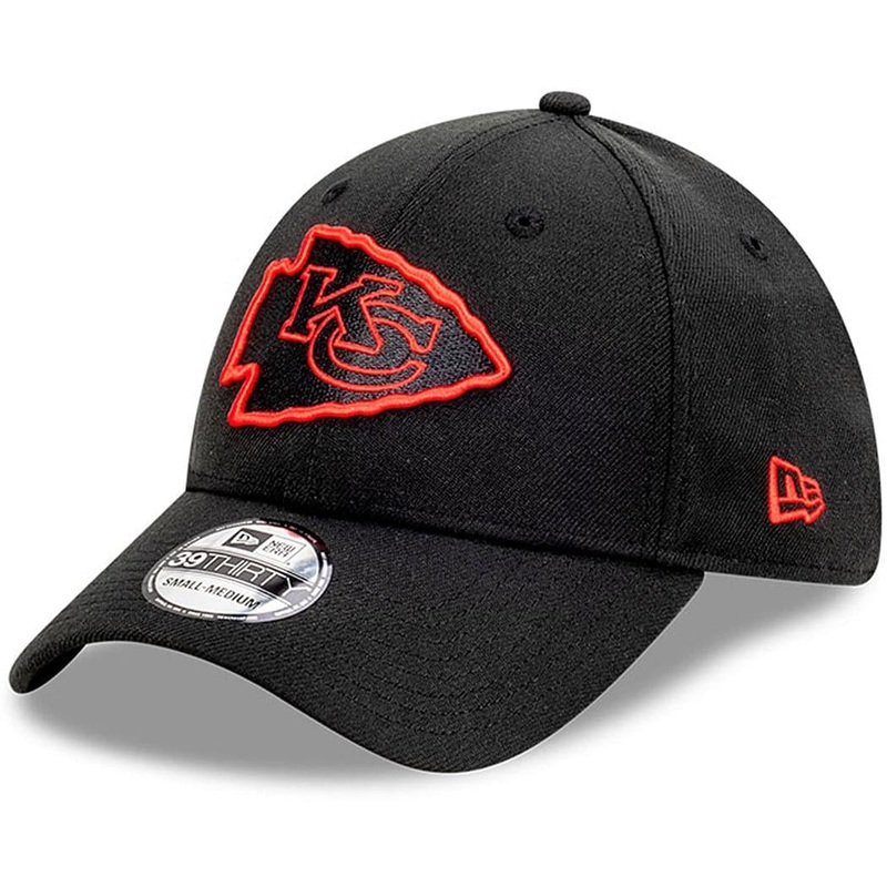 Kansas City Chiefs New Era NFL Pop Outline 39THIRTY Flex Fiit Curve Hat – Black