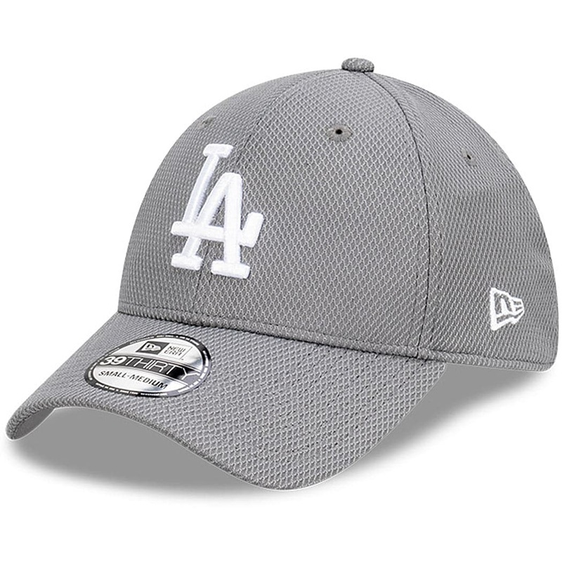 Los Angeles Dodgers New Era MLB Team Storm Diamond Era 39THIRTY Flex Fiit Curve Hat – Grey