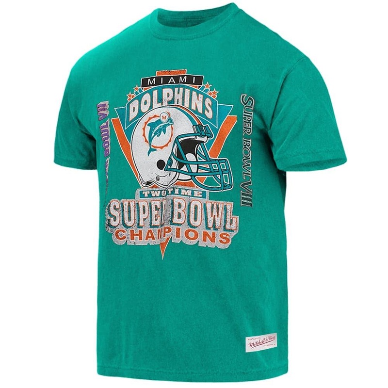 Miami Dolphins Mitchell & Ness NFL Champs Vintage T-Shirt – Teal