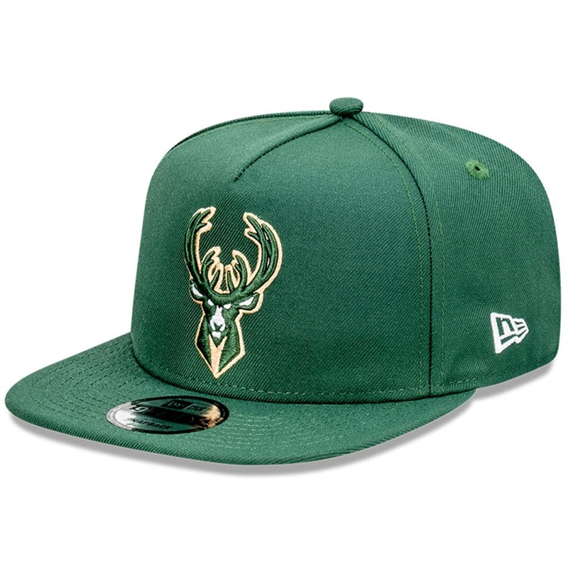 Milwaukee Bucks New Era NBA Team 9FIFTY A-Frame Snapback Hat – Green