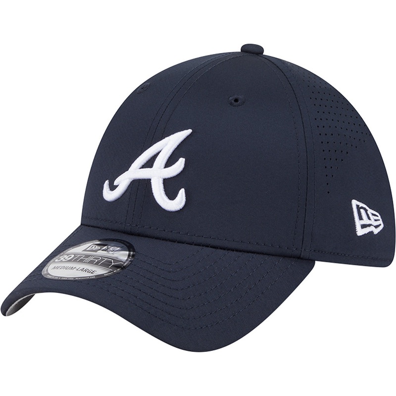 MLB Atlanta Braves New Era Mid Perf 39THIRTY Flex Fit Hat – Navy