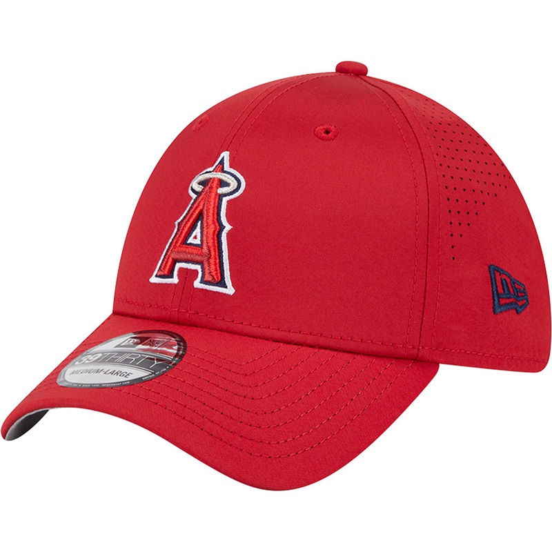 MLB Los Angeles Angels New Era Mid Perf 39THIRTY Flex Fit Hat – Red