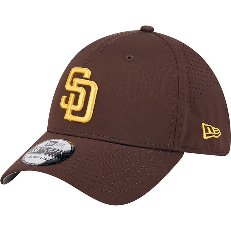 MLB San Diego Padres New Era Mid Perf 39THIRTY Flex Fit Hat – Brown