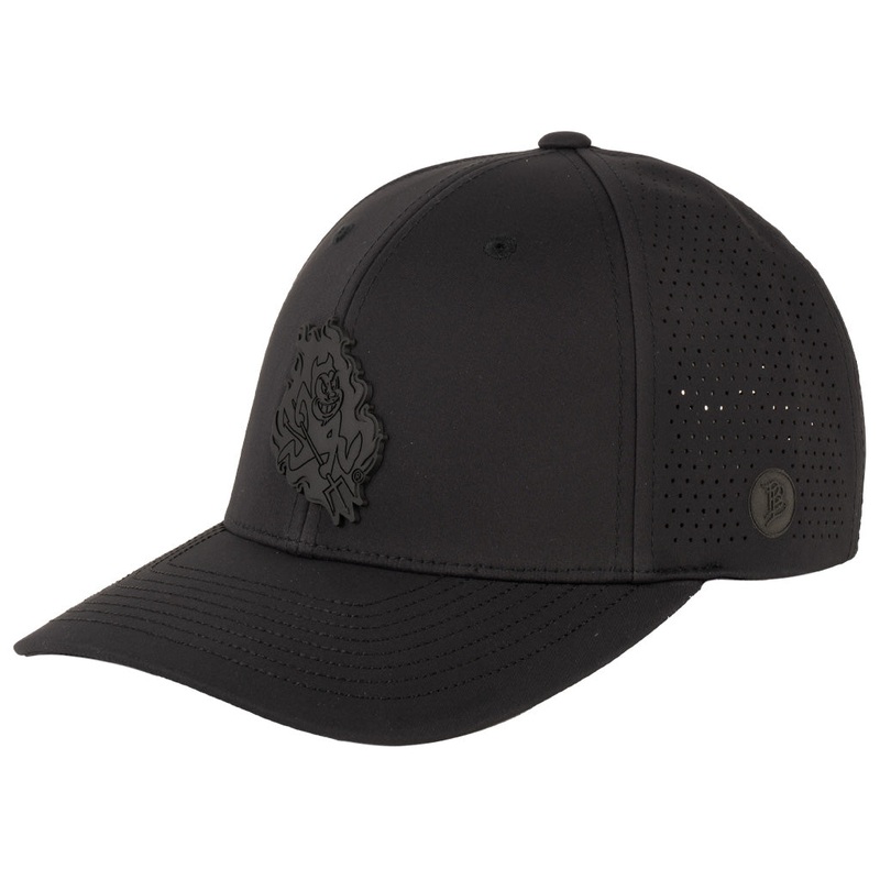 NCAA Arizona State Sun Devils Branded Bills Black on Black Sparky Flames Curved Elite Snapback Hat – Black