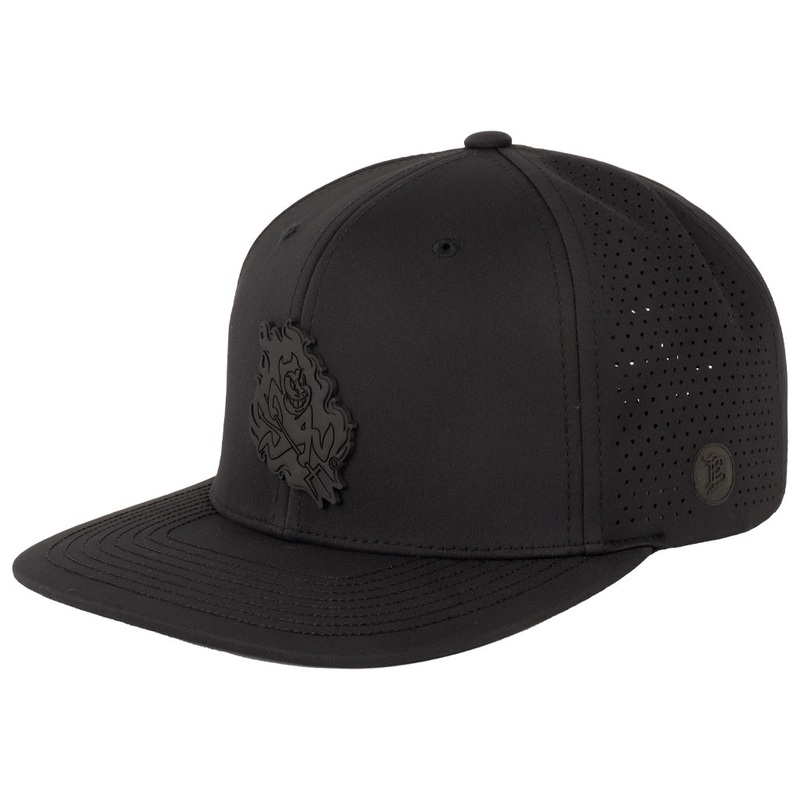 NCAA Arizona State Sun Devils Branded Bills Black on Black Sparky Flames Flat Elite Snapback Hat – Black