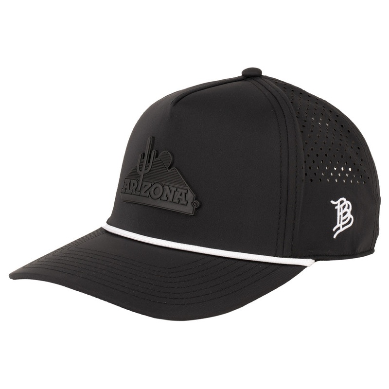 NCAA Arizona Wildcats Branded Bills Black on Black Vault Cactus Rope Snapback Hat – Black