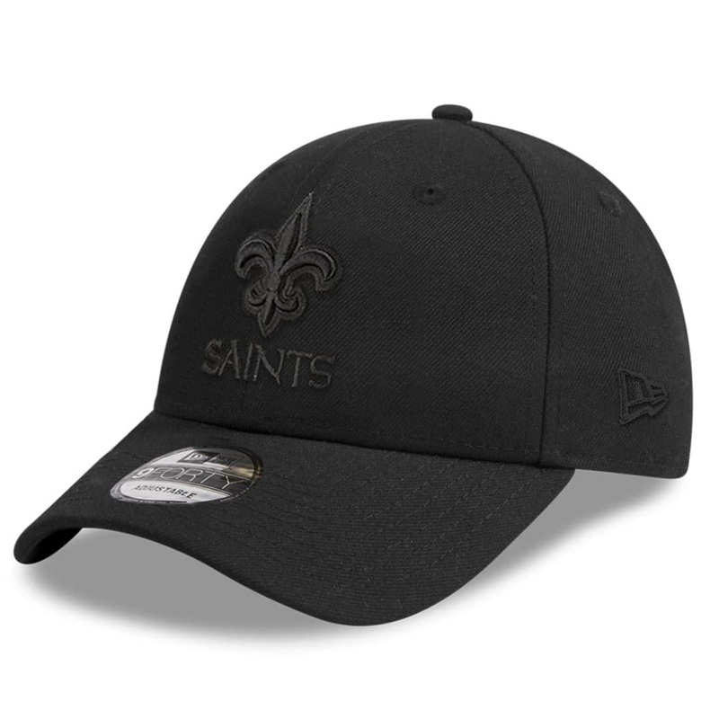 New Orleans Saints New Era NFL Black On Black 9FORTY Curve Snapback Hat