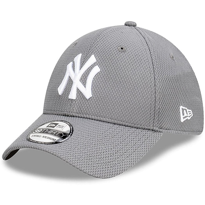 New York Yankees New Era MLB Team Storm Diamond Era 39THIRTY Flex Fiit Curve Hat – Grey