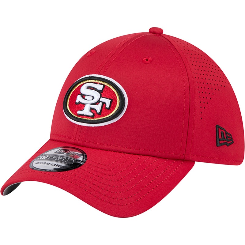 NFL San Francisco 49ers New Era Mid Perf 39THIRTY Flex Fit Hat – Red