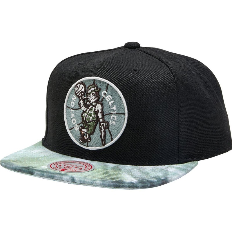 Boston Celtics Mitchell & Ness NBA HWC Blizted Snapback Hat – Black