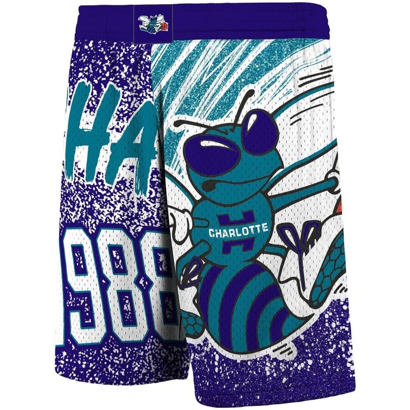 Charlotte Hornets Mitchell & Ness NBA Jumbotron Subliminated Shorts