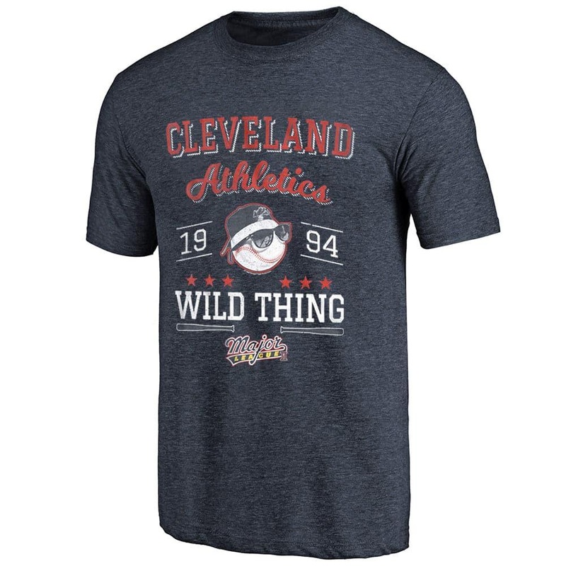 Major League Movie 1994 Wild Thing Heathered Soft T-Shirt – Navy