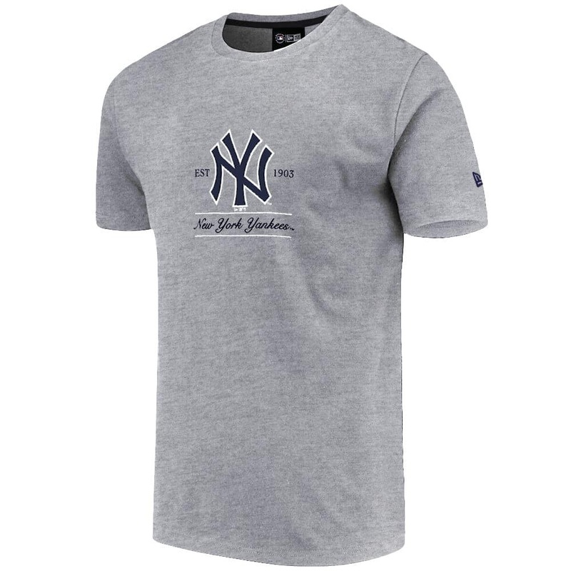 New York Yankees New Era MLB Team Center Emblem T-Shirt – Heather Grey