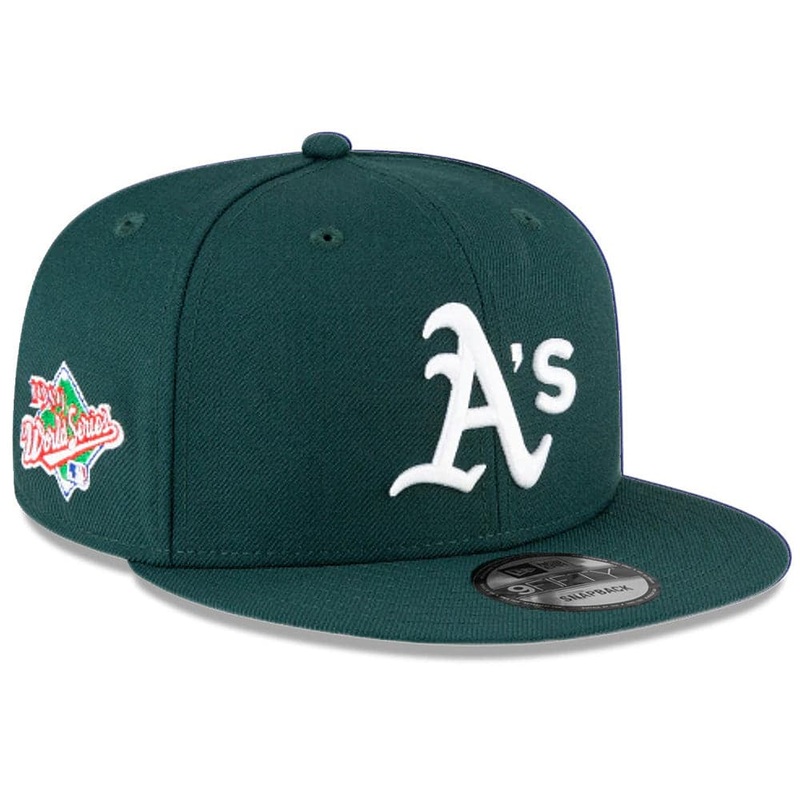 Oakland Athletics New Era MLB 89 World Series Patch 9FIFTY Snapback Hat – Green