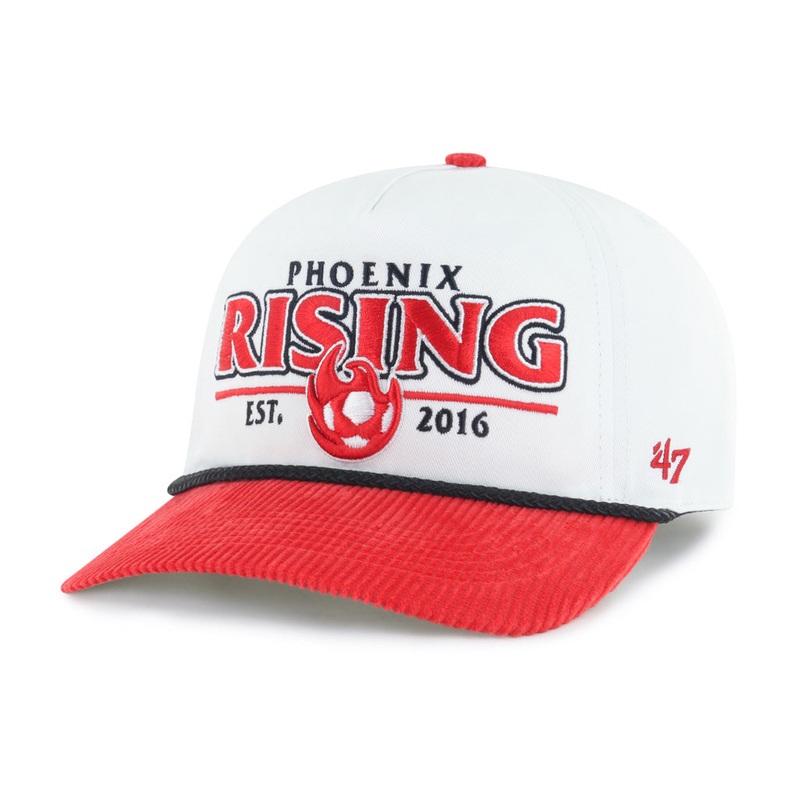 Phoenix Rising ’47 Rustic Cord Two-Tone Hitch Snapback Hat – White