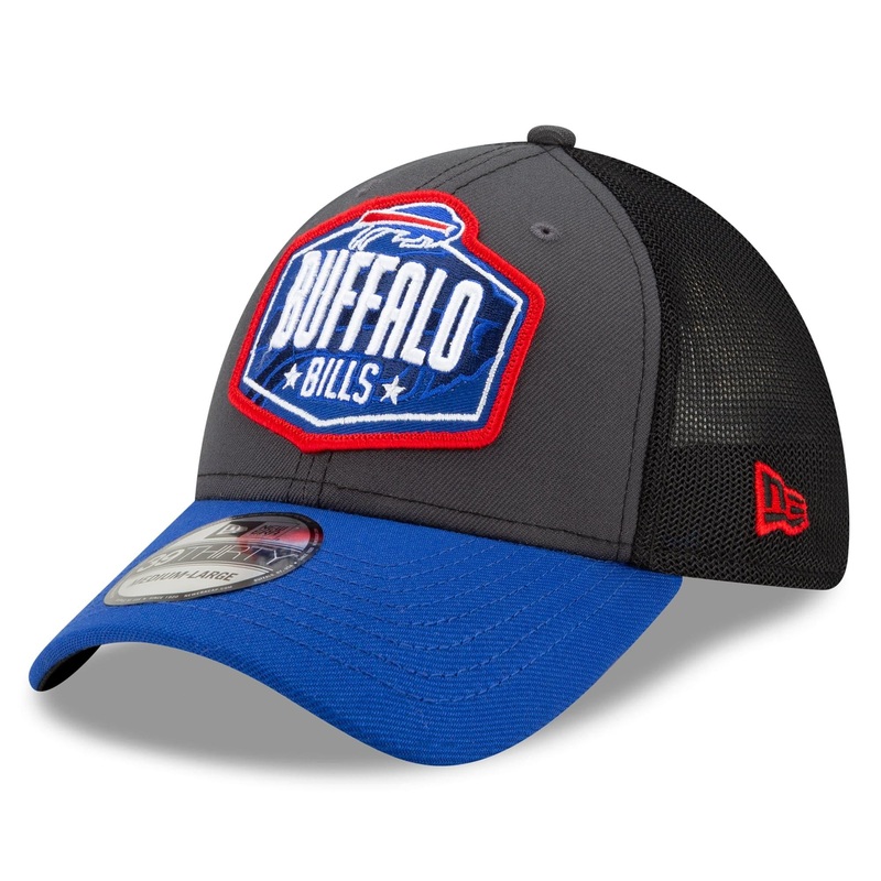 Buffalo Bills New Era 2021 NFL Draft 39THIRTY Flex Fit Curve Hat – Graphite