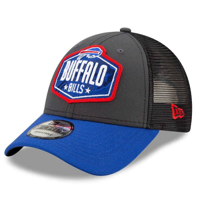 Buffalo Bills New Era 2021 NFL Draft 9FORTY Snapback Curve Hat – Graphite