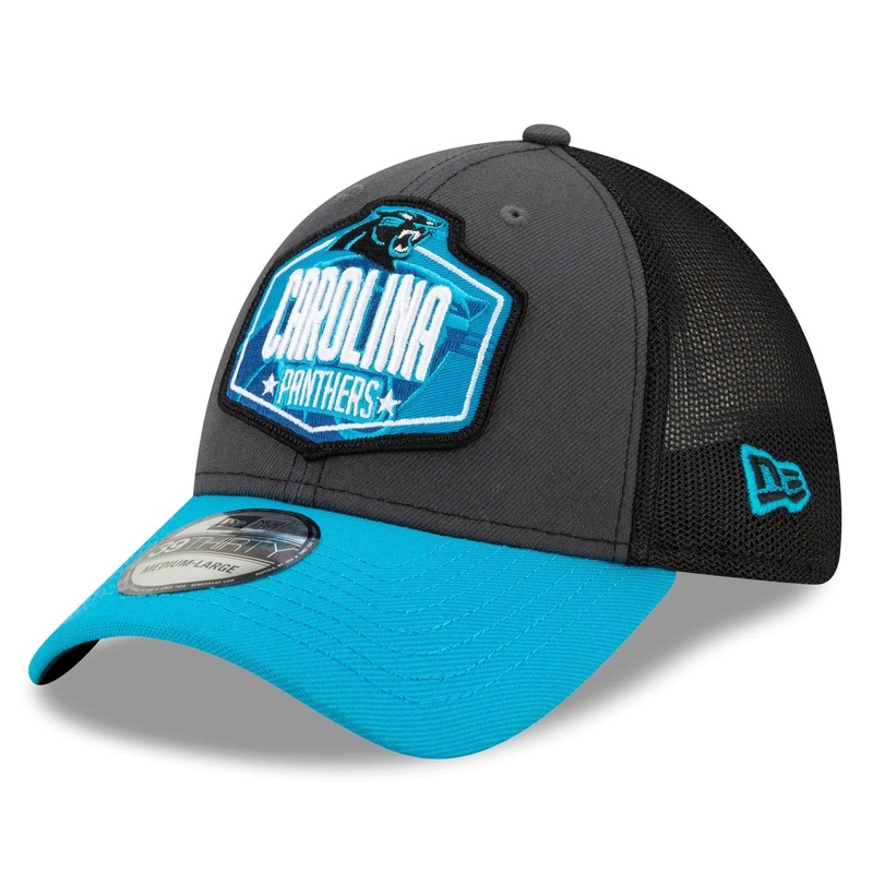 Carolina Panthers New Era 2021 NFL Draft 39THIRTY Flex Fit Curve Hat – Graphite