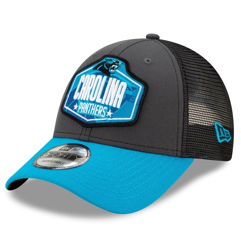Carolina Panthers New Era 2021 NFL Draft 9FORTY Snapback Curve Hat – Graphite