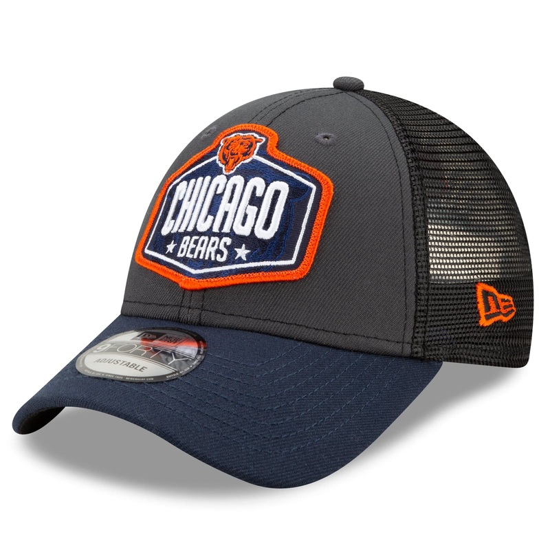 Chicago Bears New Era 2021 NFL Draft 9FORTY Snapback Curve Hat – Graphite