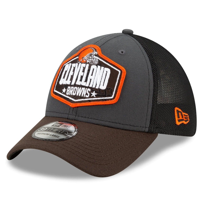 Cleveland Browns New Era 2021 NFL Draft 39THIRTY Flex Fit Curve Hat – Graphite