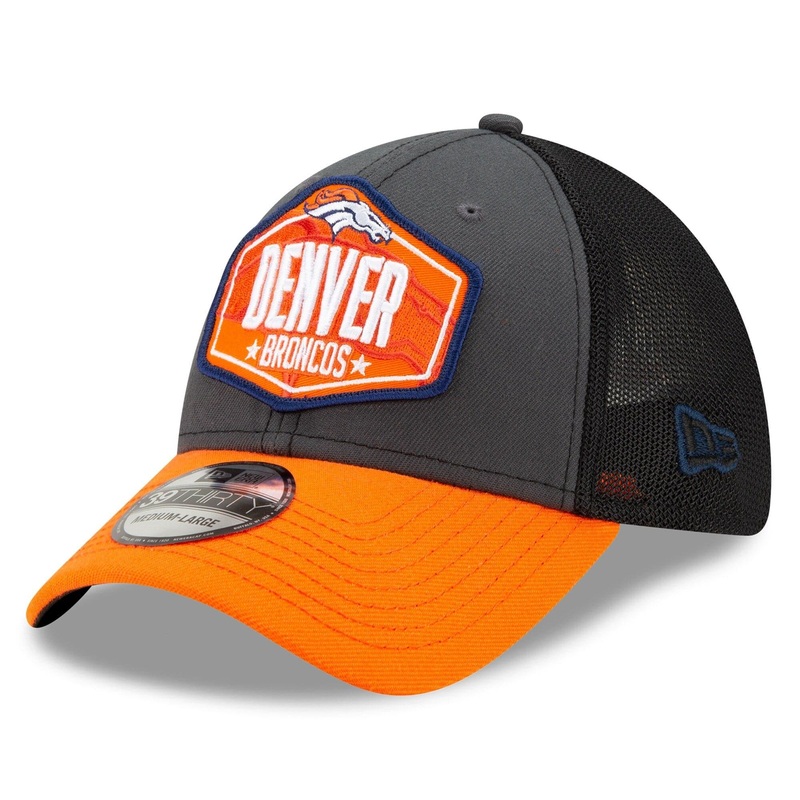 Denver Broncos New Era 2021 NFL Draft 39THIRTY Flex Fit Curve Hat – Graphite