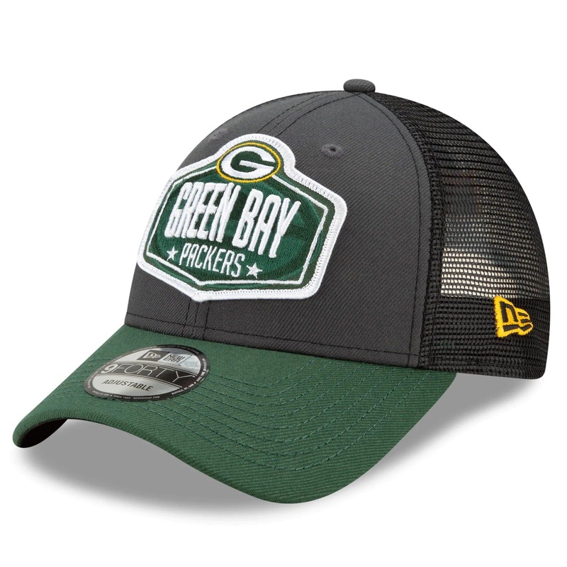 Green Bay Packers New Era 2021 NFL Draft 9FORTY Snapback Curve Hat – Graphite
