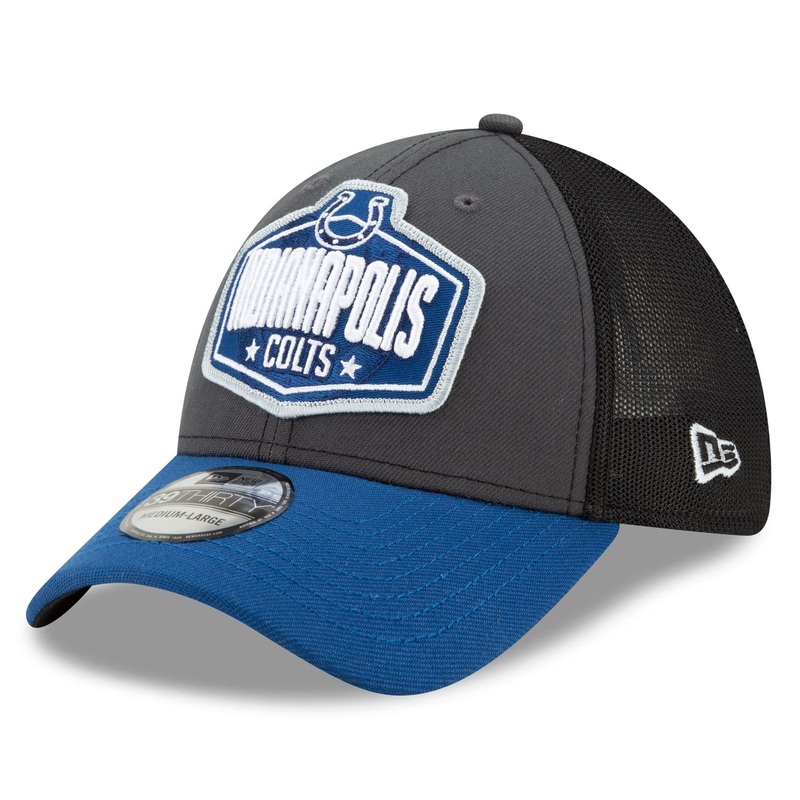 Indianapolis Colts New Era 2021 NFL Draft 39THIRTY Flex Fit Curve Hat – Graphite