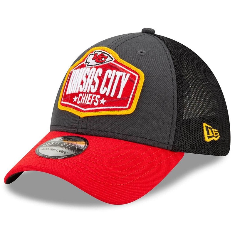 Kansas City Chiefs New Era 2021 NFL Draft 39THIRTY Flex Fit Curve Hat – Graphite