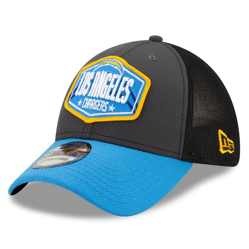 Los Angeles Chargers New Era 2021 NFL Draft 39THIRTY Flex Fit Curve Hat – Graphite