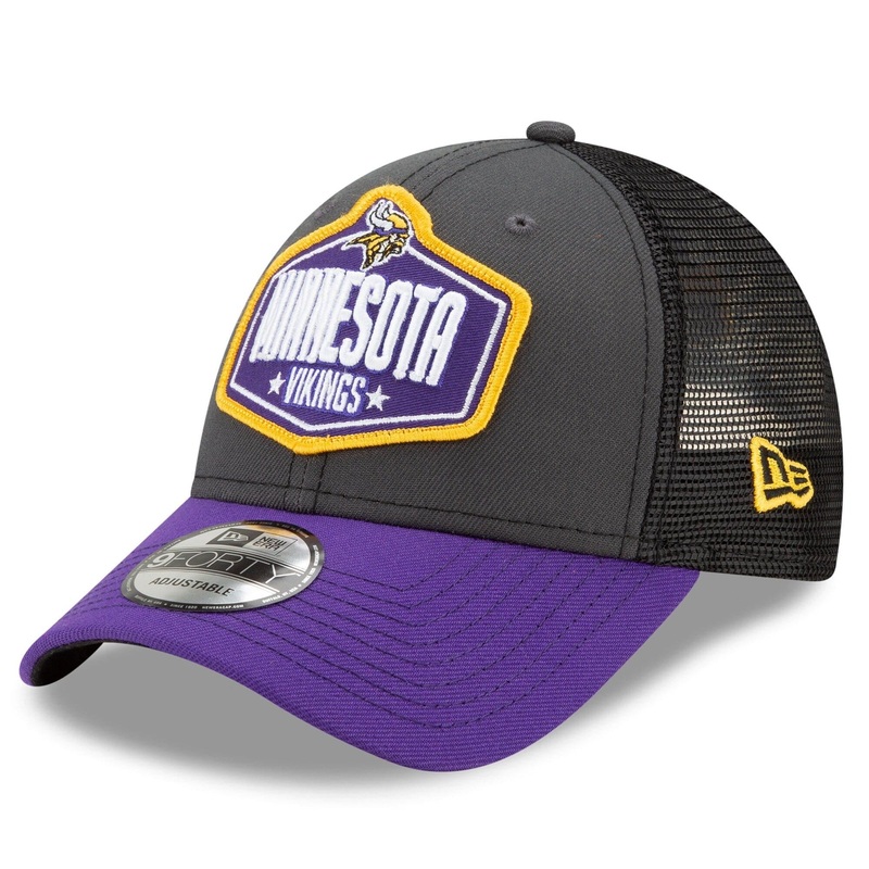 Minnesota Vikings New Era 2021 NFL Draft 9FORTY Snapback Curve Hat – Graphite