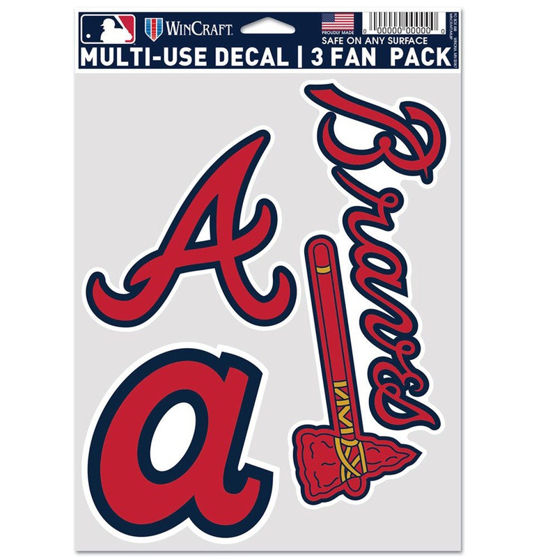 MLB Atlanta Braves WinCraft 6″ x 8″ 3-pack Decal – Red