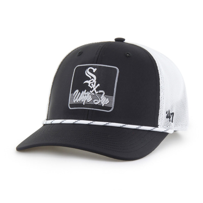 MLB Chicago White Sox ’47 Scratch Brrr Trucker Snapback Hat – Black
