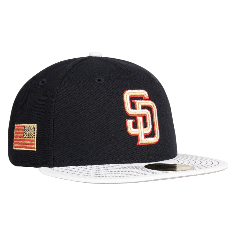 MLB San Diego Padres New Era Gold Medal 59FIFTY Fitted Hat – Navy
