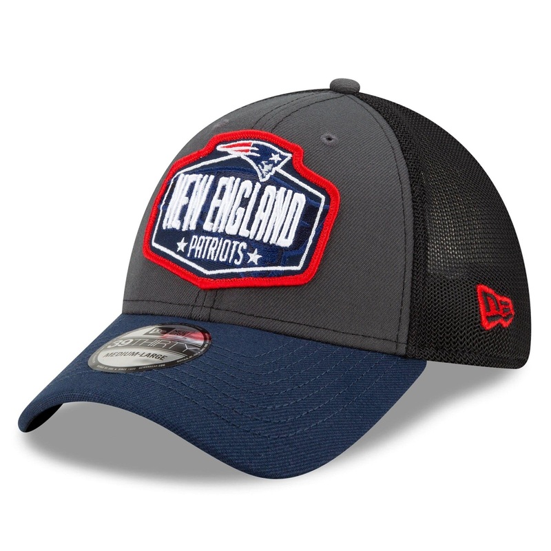 New England Patriots New Era 2021 NFL Draft 39THIRTY Flex Fit Curve Hat – Graphite