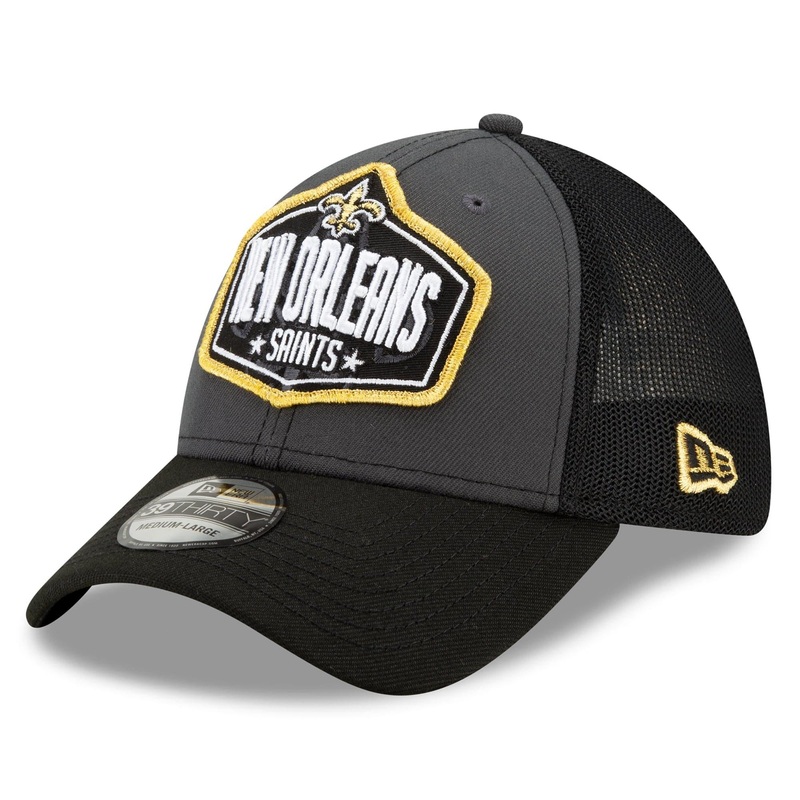 New Orleans Saints New Era 2021 NFL Draft 39THIRTY Flex Fit Curve Hat – Graphite