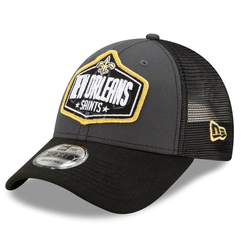 New Orleans Saints New Era 2021 NFL Draft 9FORTY Snapback Curve Hat – Graphite