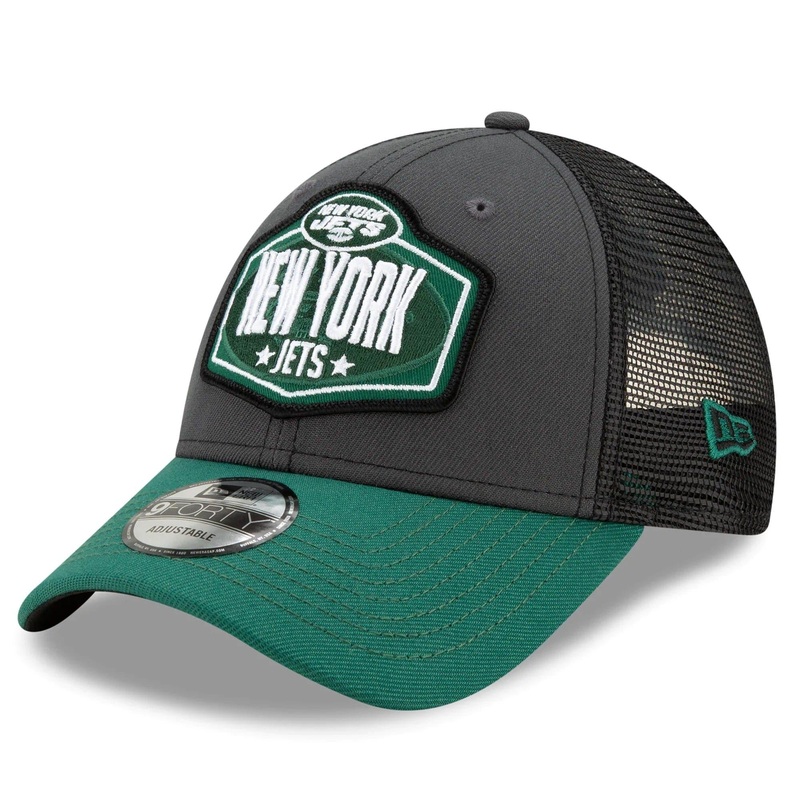 New York Jets New Era 2021 NFL Draft 9FORTY Snapback Curve Hat – Graphite