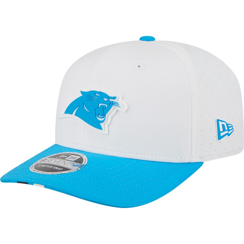 NFL Carolina Panthers New Era 2025 Training 9SEVENTY Stretch-Snapback Hat – White