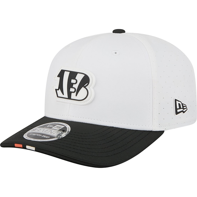 NFL Cincinnati Bengals New Era 2025 Training 9SEVENTY Stretch-Snapback Hat – White