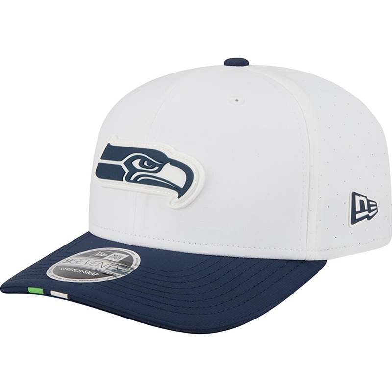 NFL Seattle Seahawks New Era 2025 Training 9SEVENTY Stretch-Snapback Hat – White