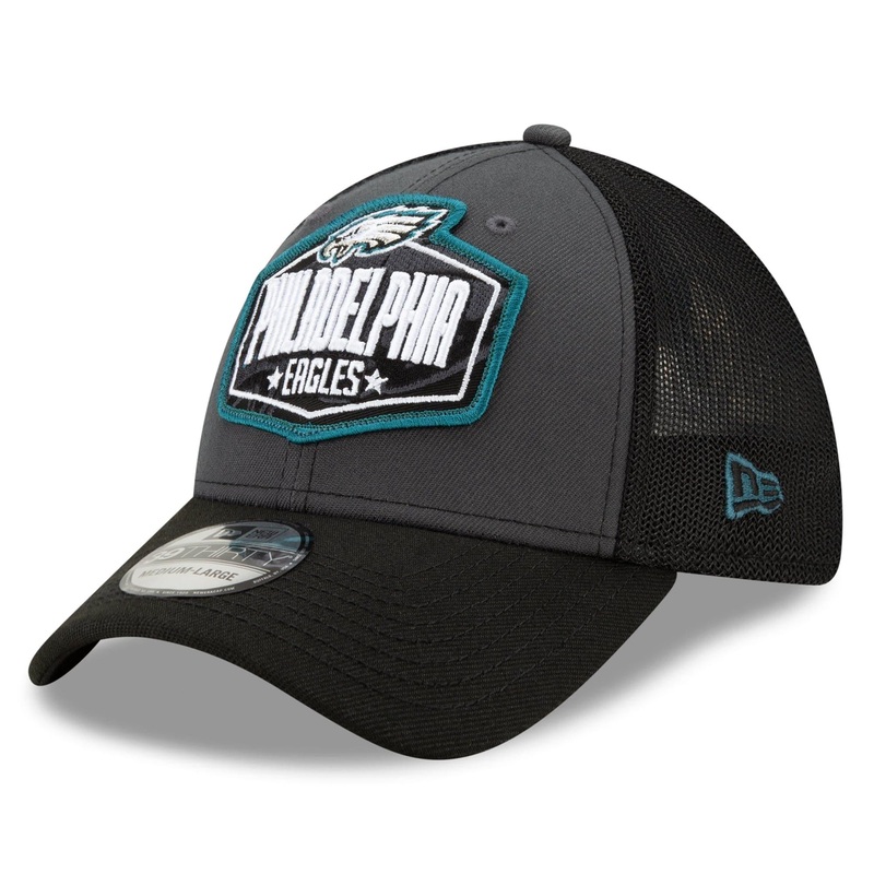 Philadelphia Eagles New Era 2021 NFL Draft 39THIRTY Flex Fit Curve Hat – Graphite